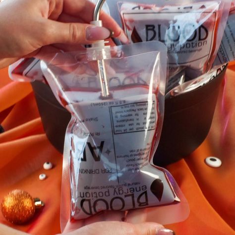 Blood Bags Drinks, Halloween Iv Bag Drinks Recipes, Blood Bag Drink Recipe Non Alcoholic, Blood Bag Drink Recipe, Halloween Blood Bag Drinks, Red Alcoholic Drinks, Blood Bag Drink, Halloween Iv, Halloween Juice