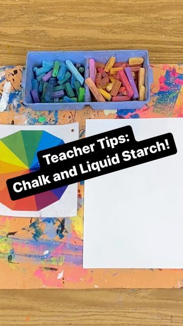 Chalk Pastel High School Art Projects, Chalk And Liquid Starch, Make A Color Wheel, Liquid Starch, Chalk Pastel Projects Middle School, Chalk Pastel Elementary Art, Color Wheel Ideas Projects, Cassie Stephens Art Lessons Kindergarten, Cassie Stephens Art Lessons