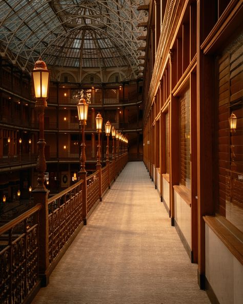 Interior of The Arcade, Cleveland, Ohio Cleveland Aesthetic, Cleveland Ohio Aesthetic, Ohio Aesthetic, The Arcade Cleveland, Cleveland Arcade, Cleveland Metroparks, Old Man’s Cave Ohio, Rail Transport, White Car