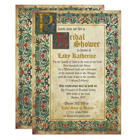 Medieval Manuscript Bridal Shower Invitation Card #Ad , #AD, #Shower#Invitation#Card#Bridal Medieval Bridal Shower Ideas, Cartoon Wedding Invitations, Wedding Books, Cricut Wedding Invitations, Medieval Party, Wedding Invitation Background, Geek Wedding, Craft Templates, Wedding Themed