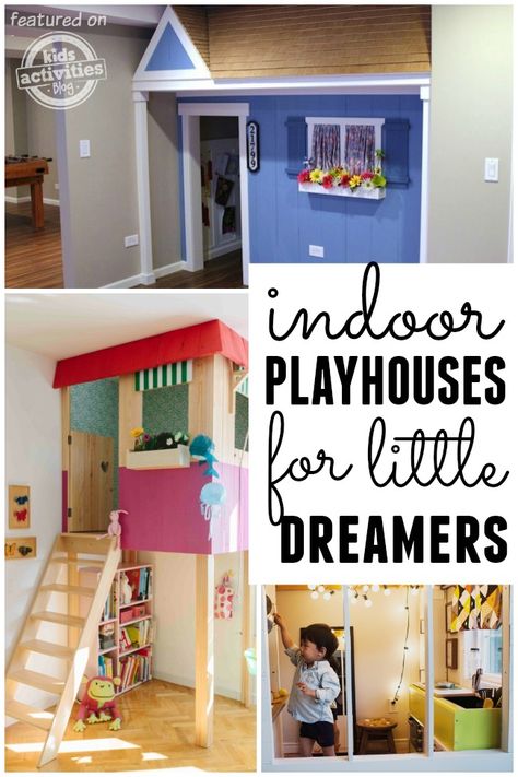 25 indoor playhouses for your little ones Indoor Playset, Playhouse Indoor, Kids Indoor Playhouse, Toddler Playhouse, Indoor Playroom, Playhouse Plans, Indoor Playhouse, Diy Playhouse, Backyard Playhouse