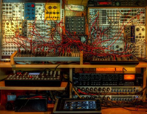 Analog Synth Wall | Klirrfaktor Studio. Synthesizer Music, Vintage Synth, Analog Synth, Recording Studio Home, Home Studio Setup, Music Machine, Sigil Magic, Music Tech, Studio Living