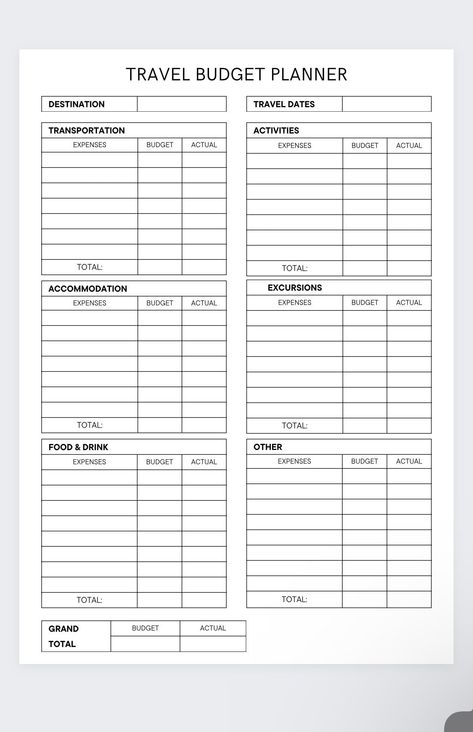 Travel Expenses Template, Travel Budget Template, Trip Planner Template, Vacation Budget Planner, Vacation Planner Template, Travel Budget Planner, Travel Template, Vacation Budget, Travel Planner Template