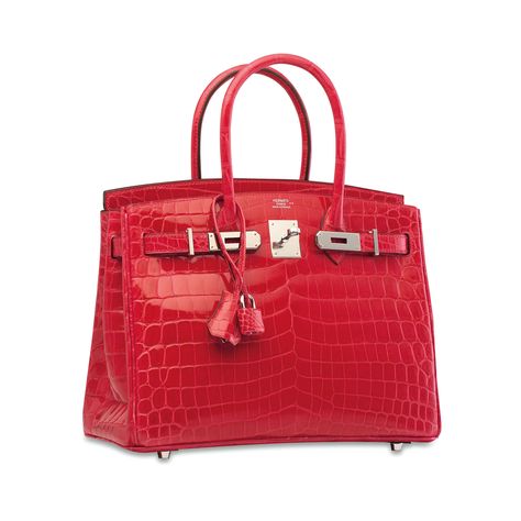 A SHINY ROSE EXTRÊME NILOTICUS CROCODILE BIRKIN 30 WITH PALLADIUM HARDWARE | HERMÈS, 2018 | 21st Century, bags | Christie's Hermes Rose Extreme, Red Birkin, Most Expensive Handbags, Hermes Birkin Handbags, Birkin 30, Expensive Handbags, Popular Handbags, Perfect Handbag, Classic Handbags