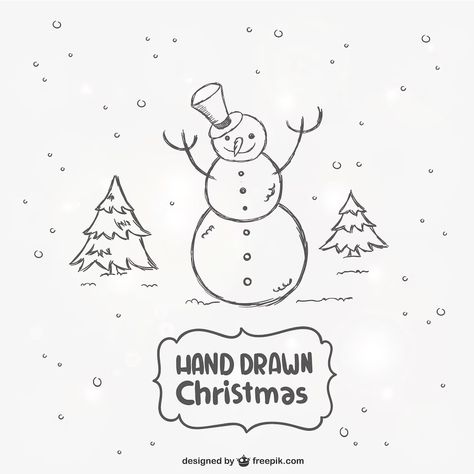 Free Vector | Hand drawn snowman Vector Hand, Christmas Design, Graphic Resources, Hand Drawn, Vector Free, How To Draw Hands, For Free