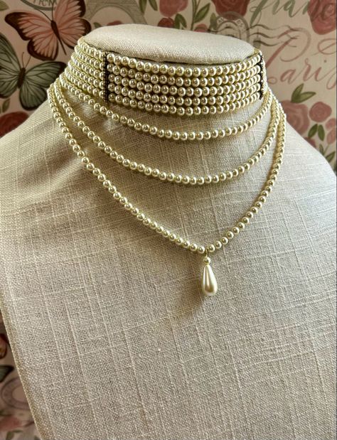 Made to your size. Available in multiple pearl shades and finish. Free domestic shipping. Layer Pearl Necklace, Choker Pearl, Layered Pearl Necklace, Pearl Choker, Choker Necklaces, Beautiful Necklace, Multi Strand, Multi Layering, Beautiful Necklaces