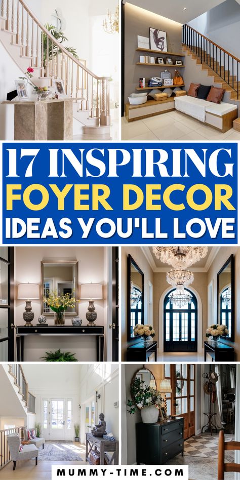 🏡 Transform your entryway with our unique foyer decorating ideas! From elegant mirrors to chic console tables, discover how to create a welcoming space. 🌿 Explore our top picks for every style and budget. Don’t forget to save this pin to reference our guide anytime you want to refresh your foyer! Restoration Hardware Entryway Foyers, Wall Foyer Ideas, How To Decorate A Foyer Entrance, Restoration Hardware Entryway, Long Foyer Ideas Entryway, Foyer Ideas Entryway Modern Luxury, Elegant Entryway Ideas Luxury, Front Entryway Ideas Interior, Foyer Area Design Entrance