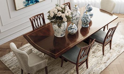 Ethan Allen Dining Table, Ethan Allen Dining, Classic Dining Table, Host Chairs, Modern Farmhouse Table, Custom Dining Tables, Statement Decor, Dining Etiquette, Dining Tables And Chairs