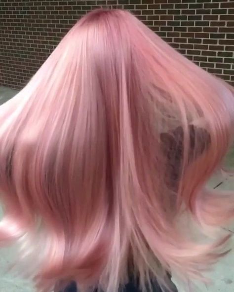 Pink Peach Hair, Blonde Ideas, Peach Hair Colors, Pink Wigs, Long Pink Hair, Light Pink Hair, Color Streaks, Colour Hair, Peach Hair