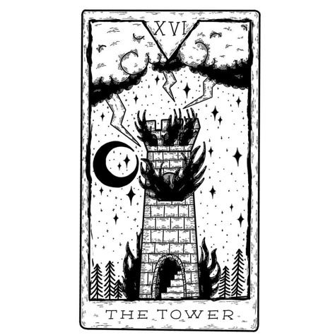 The tower. One of however many I can be bothered doing of tarot cards. Design available. #mine #art #sketch #tattooideas #tattoo #flash… Drawing Tarot Cards, Tarot Tower Tattoo, The Tower Tarot Card Tattoo, The Tower Tattoo, Tarot Card Tattoo Tower, Tower Tarot Card Tattoo, The Tower Tarot Tattoo, Tower Tarot Tattoo, The Tower Tarot Drawing