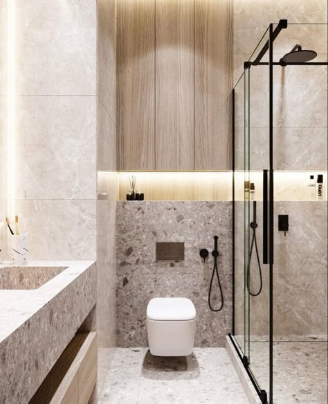 تصميم دورة مياه, Lux Bathroom, Bathroom Niche, Modern Luxury Bathroom, Wc Design, Bathroom Design Layout, Small House Interior, Vanity Design, Bathroom Tile Designs