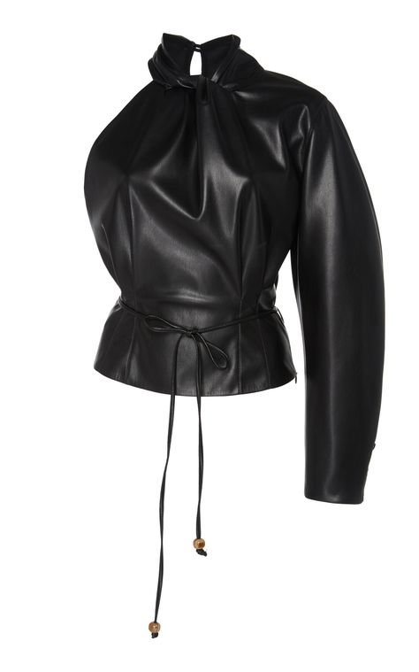 Nanushka Elodia One-Shoulder Faux Leather Top Chica Punk, Leather Blouse, Faux Leather Top, Looks Chic, Kpop Fashion Outfits, Stage Outfits, Looks Vintage, Leather Top, Moda Operandi