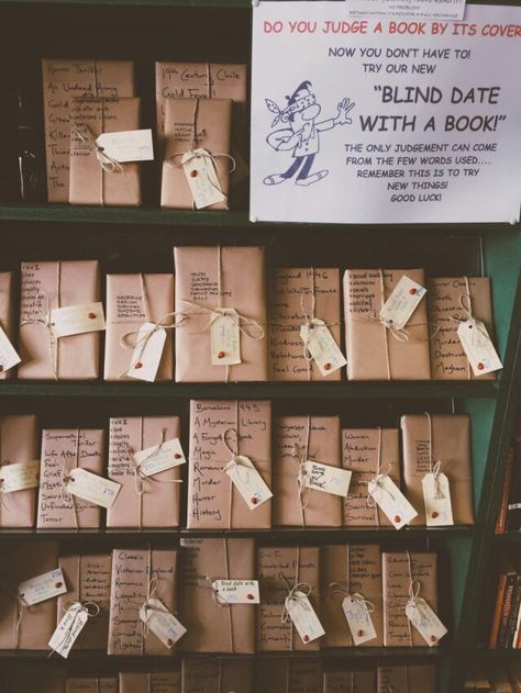 blind date with a book. February Book Displays Libraries, February Book Displays, Bookstore Design, Book Swap, Blind Date With A Book, Date With A Book, Bookstore Cafe, Book Cafe, Book Trailer