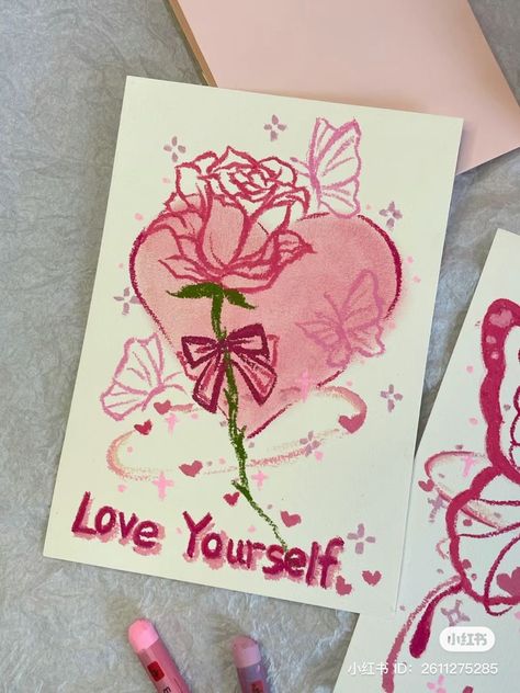 ctto #art #crayon #color #pencil #pastel #loveyourself #rose #red #ideas #aesthetic Valentine Drawing, Kraf Kertas, Rose Drawing, Oil Pastel Art, Cute Doodles Drawings, Book Art Diy, Cute Doodle Art, Doodle Art Designs, Pastel Art