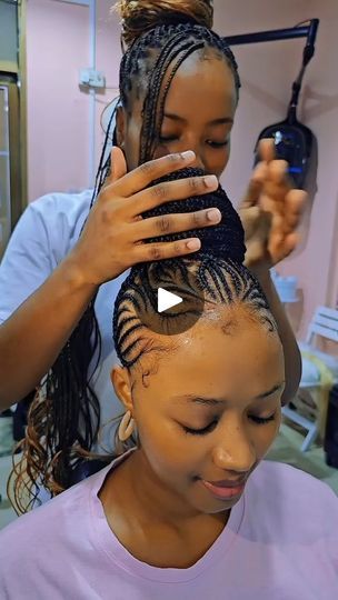 6.1M views · 46K reactions | Cornrow updo Hairstyle by EUNICE @kishgathoni & Marya Prude @mayaprud (IG) 

#hairstyle #beauty #fashion #ukhair #usahair | Yakoema Cornrow Updo, Cornrow Updo Hairstyles, Cornrows Updo, Twist Braid, Twist Braid Hairstyles, Updo Hairstyle, African Queen, Cornrow, Braid Hairstyles