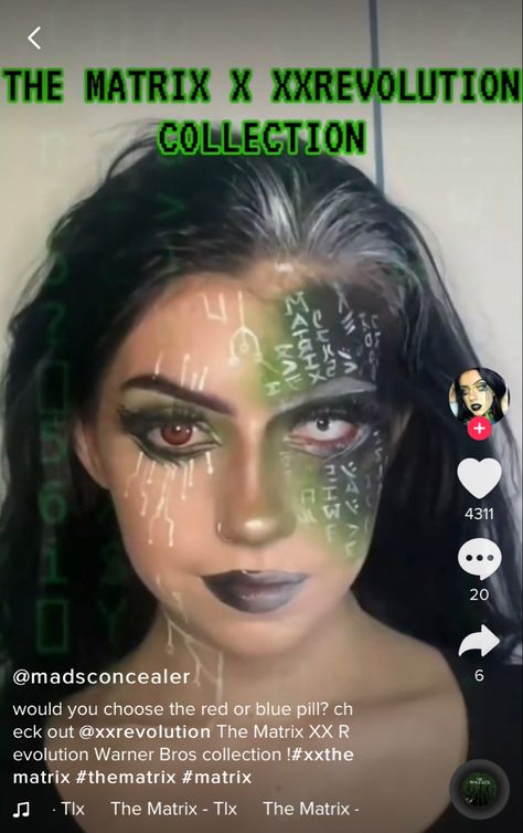 Matrix Makeup Look, Trinity Matrix Costume, Matrix Makeup, Matrix Reloaded, Motto Party, Blue Pill, Body Painting, Costume Ideas, Matrix