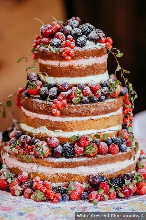 Wedding Cake With Fruit Decoration, Fresh Fruit Wedding Cake, Wedding Cake Berries, Naked Cake Wedding, English Garden Party, Nude Cake, Semi Naked Wedding Cake, Fruit Wedding Cake