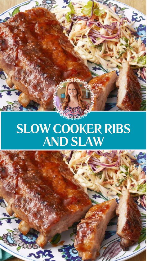 Pioneer Woman Slow Cooker Ribs And Slaw Slow Cooker Teriyaki Ribs Pioneer Woman, Slow Cooker Pork Side Ribs, Pioneer Woman Ribs, Slow Cooker Sweet And Sour Ribs, Pork Baby Back Ribs Crock Pot, Pork Back Ribs Slow Cooker, Pioneer Woman Slow Cooker Recipes, Slow Cooker Ribs Crock Pots, Spare Ribs Slow Cooker