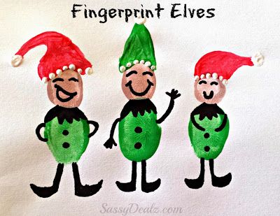 DIY fingerprint elves crafts for kids! Easy and cheap elf art project for Christmas time. #Christmas craft for kids | CraftyMorning.com Elf Crafts, Fingerprint Crafts, Christmas Art Projects, Christmas Crafty, Christmas Crafts For Kids To Make, Christmas School, Preschool Christmas, Navidad Diy, Easy Christmas Crafts