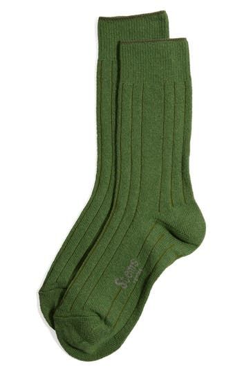 Extrafine merino wool is blended with a touch of cashmere for luxe comfort that will make these ribbed crew socks the ones you reach for most. Merino wool/cashmere/viscose/nylon Hand wash, dry flat Made in Italy Alpine Green, Green Socks, Cashmere Socks, Wool Socks, Sock Gifts, Gifts For New Mums, Jacket Sale, Gifts For New Moms, Socks Women