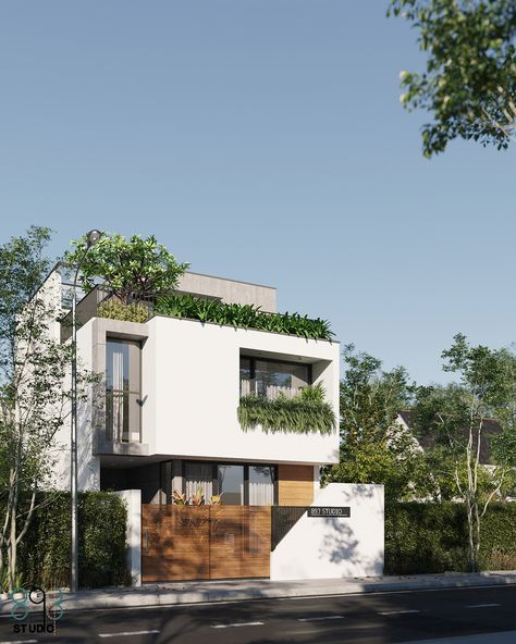 Duy Huynh, 3 Storey House, 3 Storey House Design, Narrow House Designs, Facade Architecture Design, Contemporary House Exterior, Modern Small House Design, Architect Design House, Modern Exterior House Designs