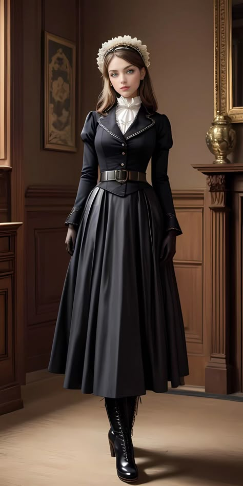 Victorian elegance to crazy steampunk 048 
A lady wearing suits in Victorian elegance style，created by “图趣 AI (tu-qu-ai)” software,  
Keywords: AI images, 图趣 AI , a lady, a beauty，pajamas，Victorian style，elegant，attractive，Leather boots，suits， attractive，steampunk style Old Victorian Outfits, Victorian Upper Class Dress, Victorian Robe, Steampunk Fashion Women Victorian, Luxury Classic Victorian Dress For Women, Victorian Era Dresses Simple, Victorian Elegance, Modern Victorian Dress, Fitted Feminine Victorian Dress