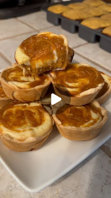 Maria L. Howard on Instagram: "✨Mini sweet potato pie cheesecakes ✨ Crust: Store bought pie shells  White chocolate cheesecake: 2 blocks cream cheese at room temp  1/2 cup & 2 tbsp of sugar 1 tbsp of all purpose flour  1 tbsp of heavy whipping cream  2 eggs room temp  1 tsp of pure vanilla extract  1/2 cup of white chocolate chips melted   For the sweet potato mixture: Now I done told y’all 50/11 times do not measure this part. Because the best way to make anything with sweet potatoes is to not measure the sweet potato portion. It goes off of taste alone. But I know some people just can’t function without measurements. So I’m going to guestimate just for y’all!! 🤣 But taste it as you go, if you like more spice add more cinnamon or nutmeg, more sweetness add more sugar.  2-3 sweet potatoes Sweet Potato And Cheesecake Pie, Double Crusted Sweet Potato Pie, Mini Sweet Potato Cheesecake, Sweet Potato Cheesecake Pie, Sweet Potato Cheesecake, Cheesecake Crust, Pie Bites, Cheesecake Pie, White Chocolate Cheesecake