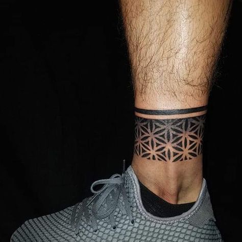 40 Ankle Tattoos That Will Make You Crave Ink | Find out what will work best for you with these amazing ankle tattoos. Lifestyle Ankle Band Tattoo Mens, Ankle Tattoo Mandala, Inner Ankle Tattoos, Calf Tattoo Ideas, Ankle Foot Tattoo, Ankle Band Tattoo, Ankle Tattoo Men, Leg Band Tattoos, Calf Tattoo Men