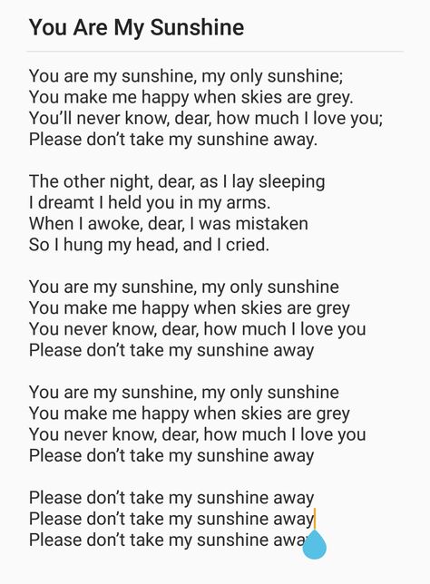 You Are My Sunshine Song Lyrics, You Are My Sunshine Lyrics, You Are My Sunshine Song, U Are My Sunshine, Sunshine Poem, Sunshine Songs, Ukulele Chords Songs, Love You Messages, Sunshine Love