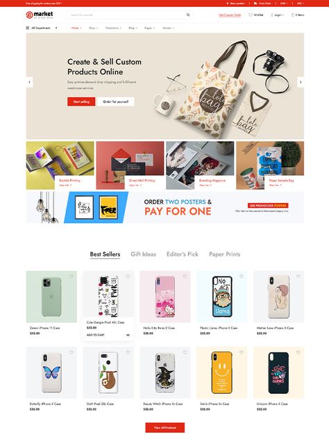 Are you finding a WordPress theme for your printing shop website? In this article, we will introduce you top best printing store WordPress themes in 2020. With beautiful and modern designs, full ecommerce features, mobile layout ready, these themes will be one of the best choices for your store. #bestprintingstore #woocommerce #wordpressthemes #elementor Print Website Design, Print Shop Website Design, Gift Shop Website, Gift Shop Website Design, Fun Ecommerce Website Design, Gift Website Design, Web Design Wireframe, Shopping Website Design, Printing Website Design