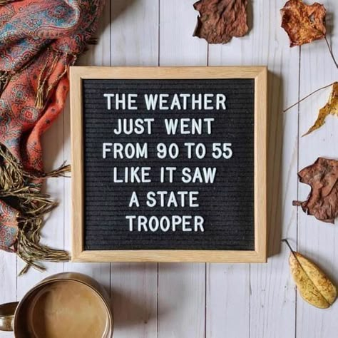 Letterboard Signs, Message Board Quotes, Word Board, Felt Letter Board, Board Quotes, State Trooper, Felt Letters, Funny Letters, Autumn Quotes