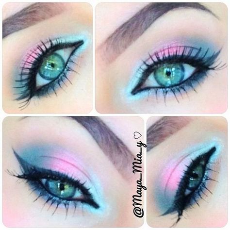 Easy Easter Makeup Looks, Cute Easter Makeup Ideas, Easter Makeup Looks Pastel Colors, Easter Makeup Ideas, Easter Eyeshadow, Cute Unicorn Makeup Halloween, Pink Purple Green Eye Makeup, Teknik Makeup, Easter Makeup