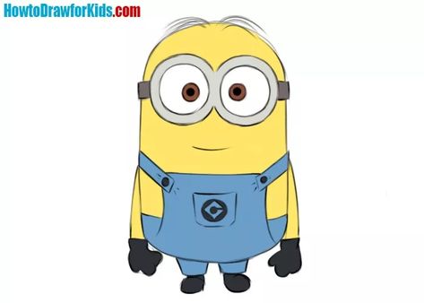 How to draw a Minion Easy Minion Painting Easy, Minions Drawing, Draw A Minion, Minion Sketch, Cartoon Minion, Minion Clipart, Minion Drawing, Drawing Methods, Draw For Kids