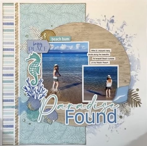 Ctmh Scrapbooking Layouts, Cruise Scrapbook Pages, Beach Scrapbook Layouts, Cruise Scrapbook, Travel Album, Vacation Scrapbook, Summer Scrapbook, Scrapbook Book, Ctmh Cards