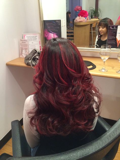 Privana Red flamboyage Hair Color Flamboyage, Hair Color And Cut, Hair Color Trends, Cut And Color, Hairstyle Ideas, Hair Inspiration, Hair Ideas, Hair Color, The Past