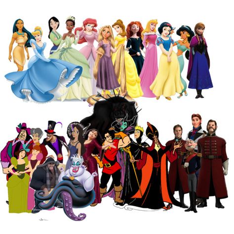 Disney princesses and their villains by trumpetextreme on Polyvore featuring art Lighter And Princess, All Disney Villains, Disney Princess Villains, Best Halloween Movies, Villain Costumes, Disney Collage, Disney Villains Art, Halloween Party Themes, Disney Princess Art