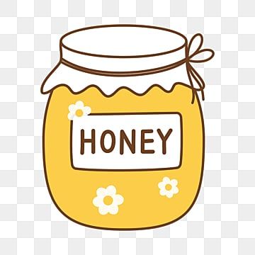 Cute Honey Jar Drawing, Honey Jar Illustration, Cute Contour, Honey Cartoon, Honey Drawing, Honey Clipart, Homemade Honeycomb, Honey Pictures, Honey Stirrer