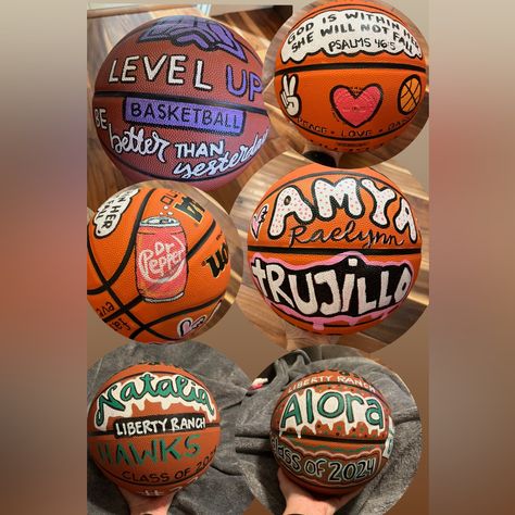 Personalized Basketball Customizable Perfect For A Gift, Fundraiser, Senior Etc Can Be Done Also On Footballs, Volleyballs Etc Can Add Birthday, Quotes, Scriptures, Fave Things. Add To Bundle And We Can Discuss Details. Name On Ball Team Name Jersey Number What Is The Mascot? Colors To Use Bible Verse? Accomplishment (Ie 1000 Points) Masculine Or Feminine? Anything Else? Coach Basketball Gifts, Senior Gift Basket Ideas Sports, Senior Night Gifts Boys, Senior Gift Ideas Volleyball, 8th Grade Night Basketball Gift Ideas, Gifts For Basketball Boyfriend, Senior Sports Gifts, Basketball Basket For Boyfriend, Basketball Locker Room Decorations