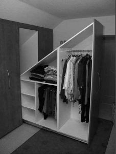 Attic Storage Ideas, Attic Bedroom Storage, Bedroom Built In Wardrobe, Attic Closet, Knee Wall, Diy Sofa Table, Diy Patio Furniture Cheap, Attic Storage, Attic Spaces