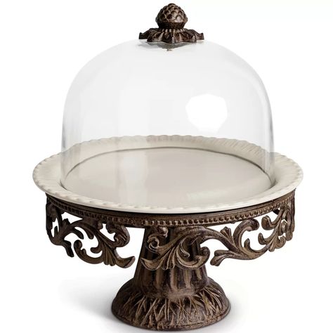 TGGC Cake Stand | Wayfair Bolo Vintage, Gg Collection, Metal Cake Stand, Cake Pedestal, Cake Stand With Dome, Cake Dome, Dessert Aux Fruits, Unique Centerpieces, Decadent Cakes