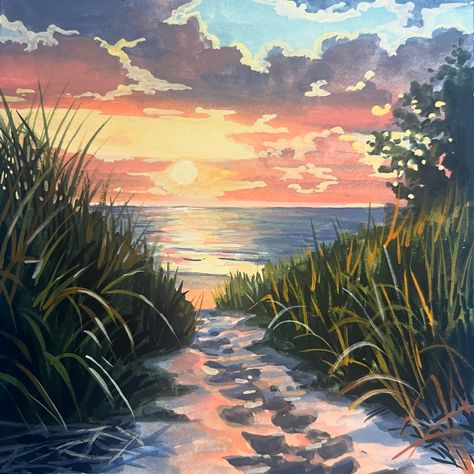 Who’s in the mood for a sunset walk on the beach? Daily Painting Just posted in my online store (KateBirchArt.com) Link in bio! Gouache on paper Paper size 6x6 inches with small white border $125 *** please note for international orders a customs tax may be required upon delivery *** #gouachepainting #stilllifepainting #artistsoninstagram #painteveryday #colorfulart #gouache #dailypainting #dailyart #utahartist #makearteveryday #gouacheartist #art #painting #illustration #illustrationar... Beach Sunset Painting, Sunset Walk, Walk On The Beach, Daily Painting, Sunset Painting, Beach Painting, Beach Walk, Gouache Painting, Paper Paper