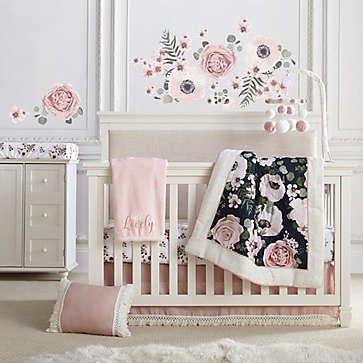 Crib Bedding for Girls & Boys | buybuy BABY White Crib, Girl Nursery Room, Girl Cribs, Wall Decor Decals, Nursery Accessories, Drape Panel, Crib Sets, Baby Nursery Furniture, Nursery Set