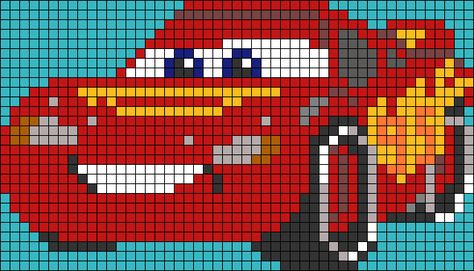 Cars Crochet Blanket, Cute Alpha Patterns, Car Sweater, Frozen Cross Stitch, Pixel Car, Double Knitting Patterns, Disney Cross Stitch Patterns, Easy Cross Stitch Patterns, Easy Pixel Art