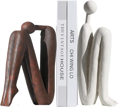 Amazon.com: Decorative Bookends for Heavy Books, Thinker Statue Book Holders for Shelves & Office Desk, Abstract Decor Aesthetic Book Ends Stoppers, Modern Bookshelf Decoration : Home & Kitchen Book Ends Aesthetic, Ceramic Book Ends, Book Stopper, Shelves Office, Aesthetic Bookshelf, Bookshelf Decoration, Book Holder Stand, Wooden Bookends, Barbie Miniatures