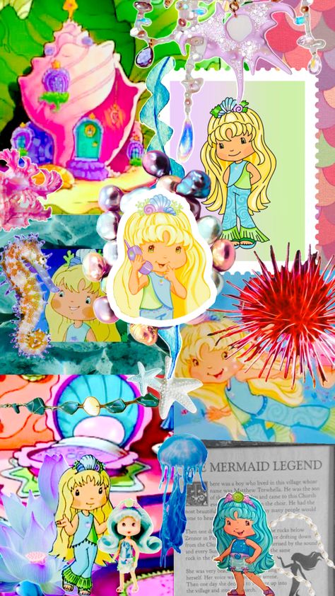 seaberry delight 🩵 #strawberryshortcake #seaberrydelight #nostalgia #y2k #kidcore #mermaid #mermaidcore Seaberry Delight, Strawberry Shortcake Characters, Malibu Barbie, Kid Core, Color Inspo, Strawberry Shortcake, Create Collage, Creative Play, Your Aesthetic