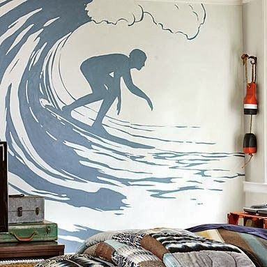 Mural kids room Surf Room Ideas, Surfer Bedroom, Surf Bedroom, Surfer Room, Surf Room, Surfer Boy, Teen Boy Room, Surf Decor, Teen Boy Bedroom