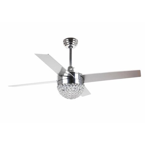 House of Hampton 48" Marinelli Modern 4 Blade Ceiling Fan with Remote & Reviews | Wayfair Bathroom Exhaust Fan Ideas, Crystal Ceiling Fan, Bathroom Exhaust, Bathroom Exhaust Fan, Chrome Fixtures, Fan With Light, Led Ceiling Fan, Exhaust Fan, Modern Ceiling Fan