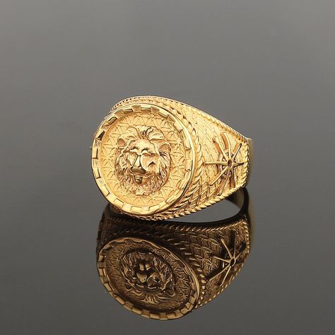 Gold Lion Men Ring Zodiac Men Rings Gold Lion Head Men Ring - Etsy Philippines Men Rings Gold, Turkish Gold Jewelry, Men Accessory, Father God, Mens Rings Fashion, Men Rings, Gold Lion, Minimal Ring, Mens Gold Jewelry