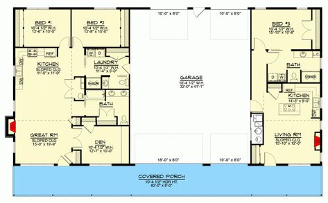 Rv Barn, Multigenerational House Plans, Corrugated Metal Siding, Multigenerational House, Inlaw Suite, Oversized Garage, Roof Tops, Open Living Space, Cottage Plans