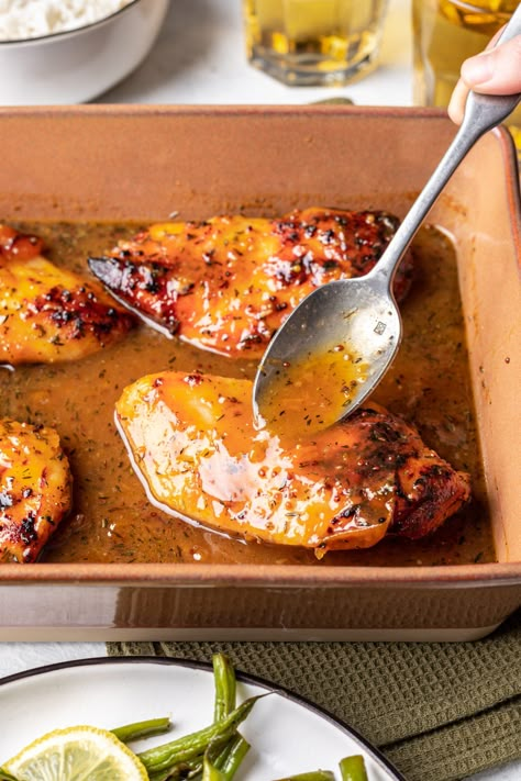 Easy Apricot Glazed Baked Chicken - Life is but a Dish Sheet Pan Sticky Apricot Chicken, Apricot Chicken Casserole, Chicken Apricot Recipes, Recipes With Apricot Jam, Apricot Jam Chicken, Apricot Jam Chicken Recipe, Apricot Chicken Breast, Baked Apricot Chicken, Glazed Baked Chicken